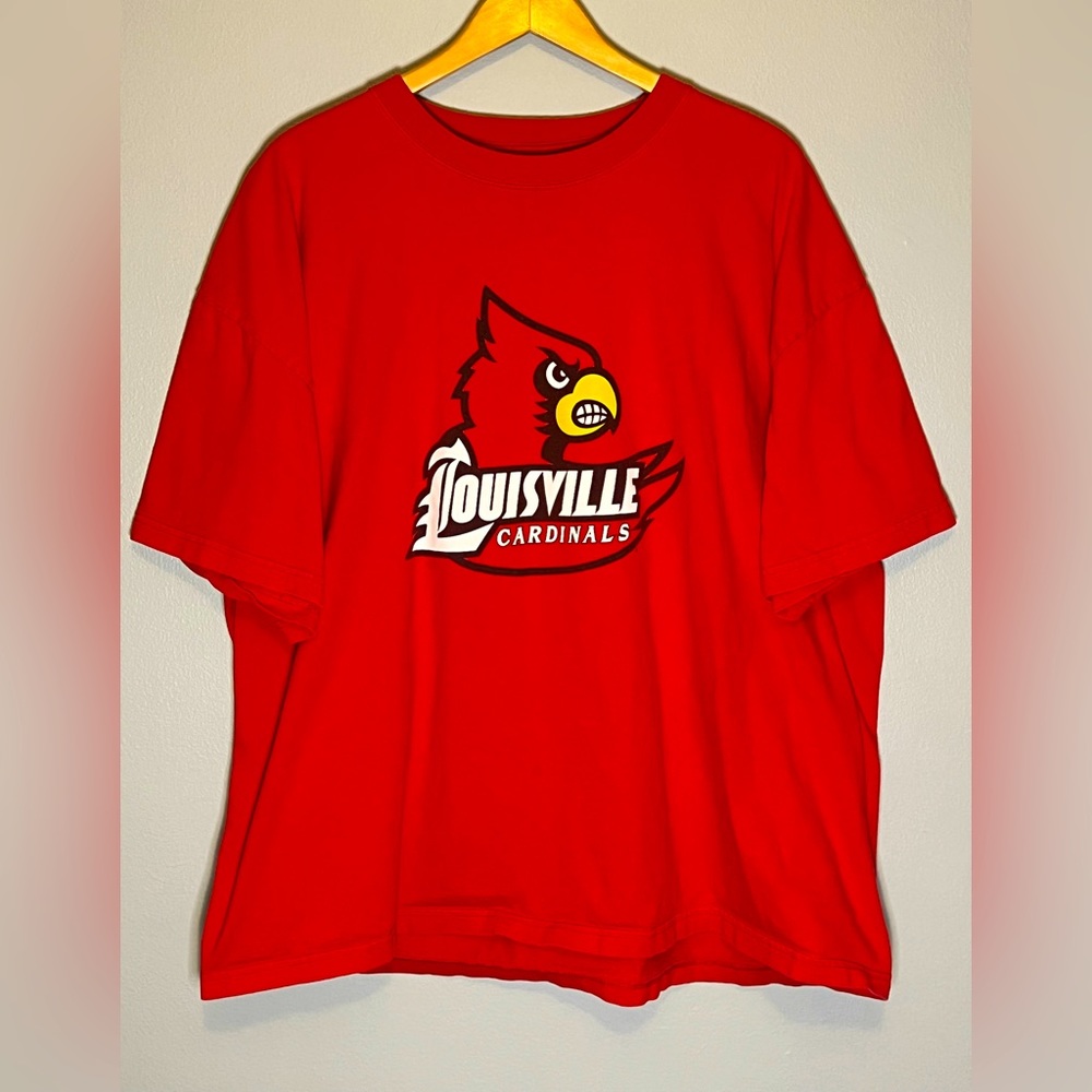 NCAA Louisville Cardinals Logo Tee Adult 3XL Oversized Boxy Vintage Fit